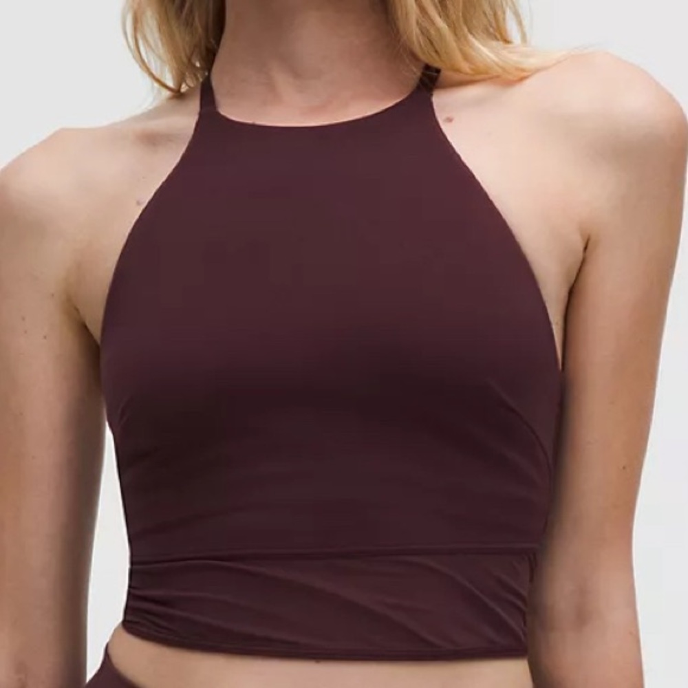 154. Nulu High-Neck Mesh-Hem Tank Top
Light Support, nwt.